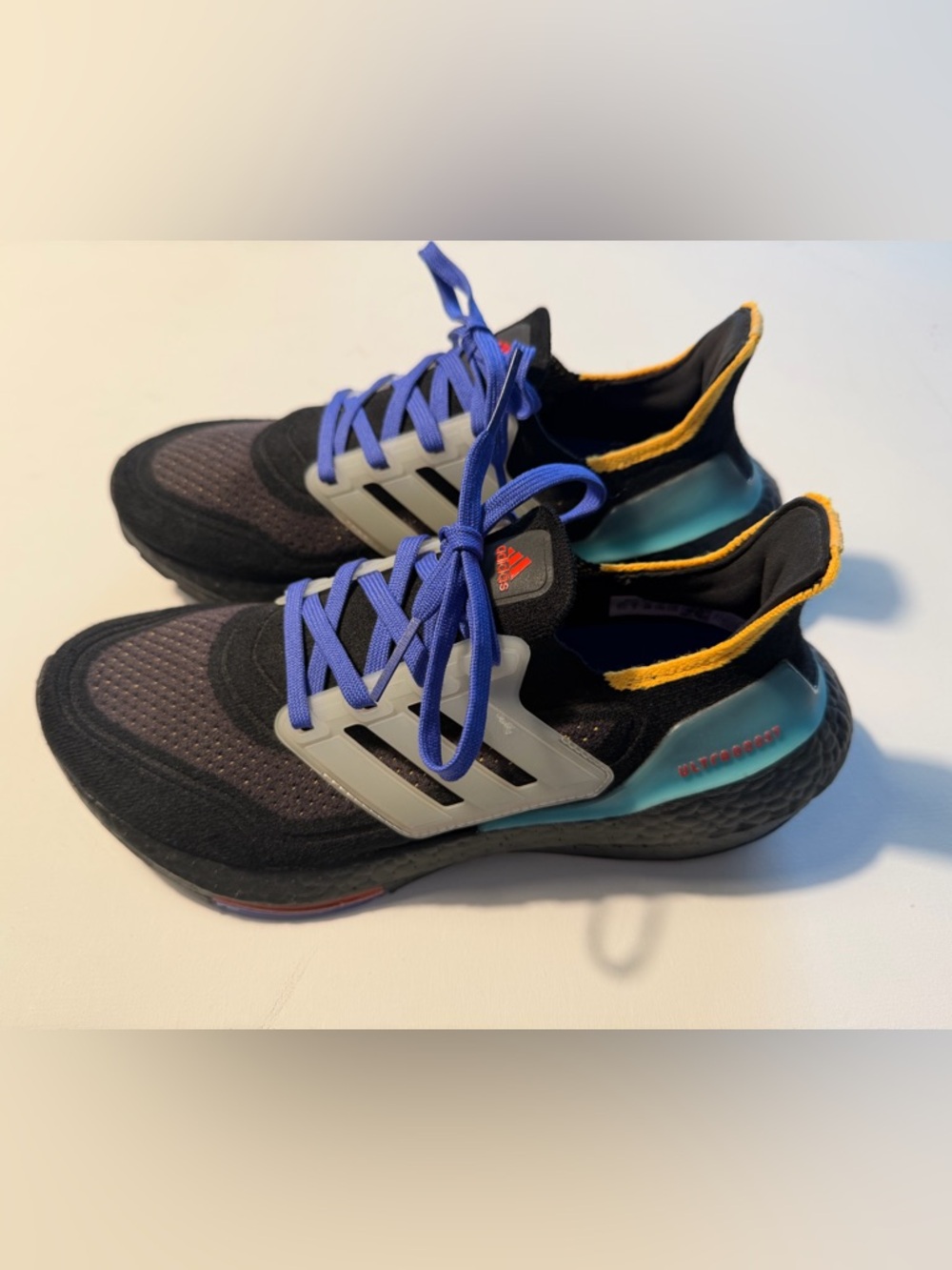 Adidas UltraBoost 21 J Black Pulse Aqua Women’s Size 5.5.